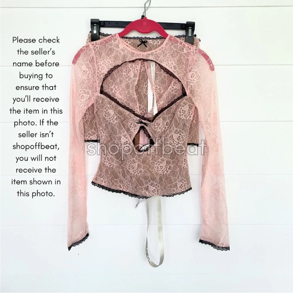 NEW Mistress Rocks Peony Lace Cutout Top & Skirt Set XS